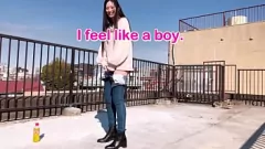 Play Outdoor Kink: Japanese Woman Tries Forbidden Item for Standing Pee and Masturbates with Vibrator